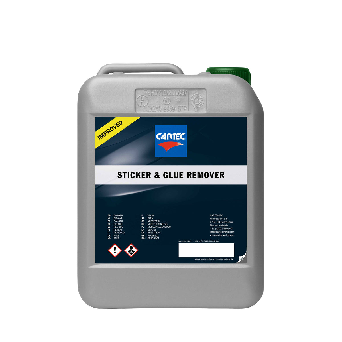 Tanica Cartec Sticker & Glue Remover formato professionale, ideale per la rimozione di adesivi e colle su carrozzerie