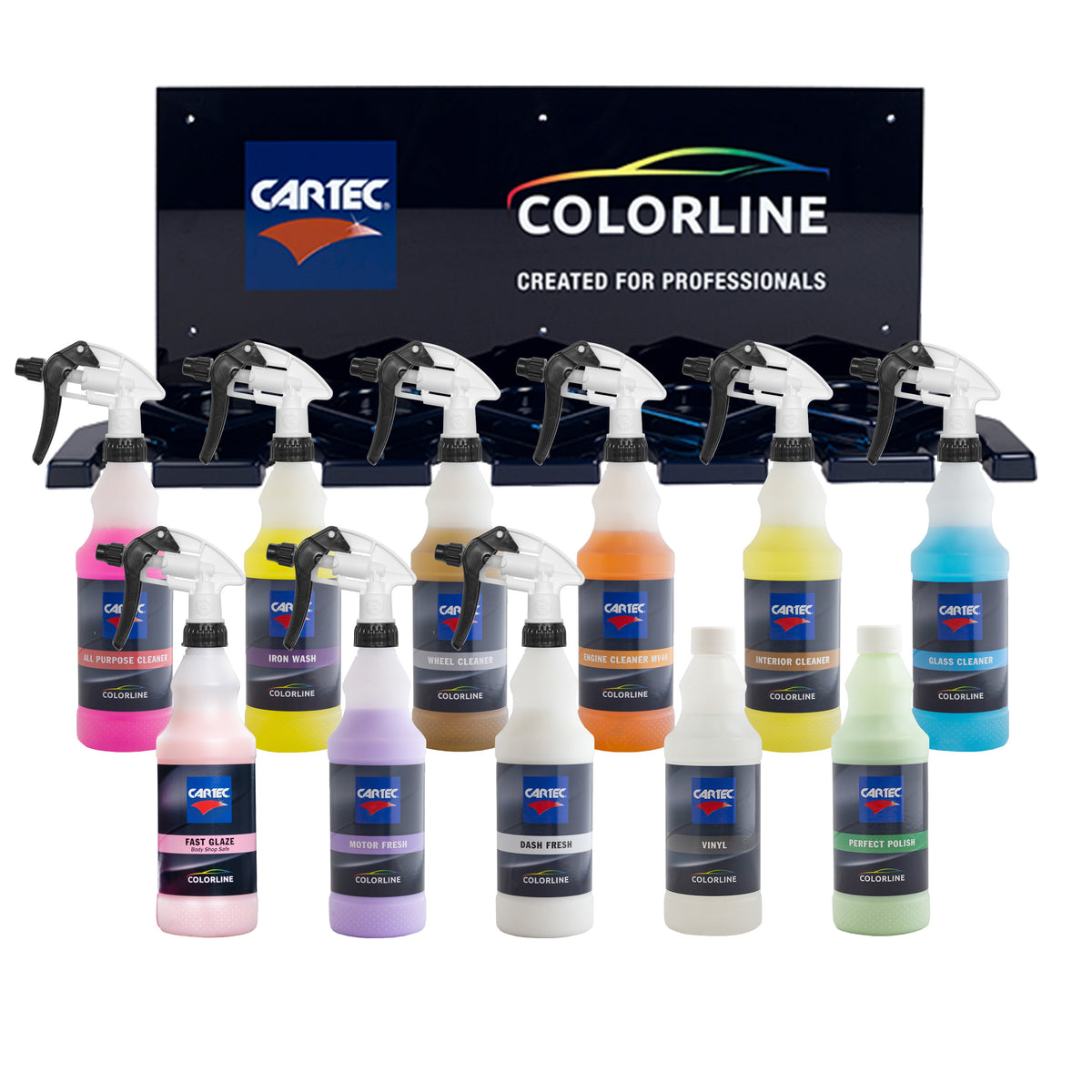 Immagine del CARTEC Colorline Starterpack, un kit completo per la pulizia e la manutenzione dell'auto disponibile su Carismatix.