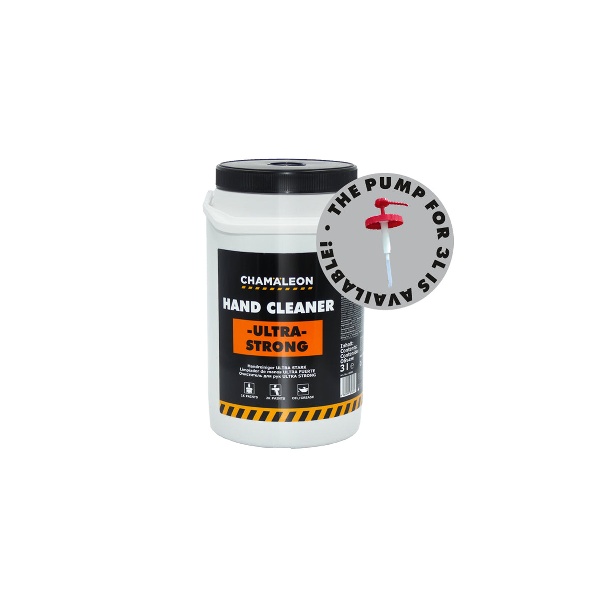 Chamaleon Hand Cleaner Ultra Strong, detergente ultra forte per rimuovere grasso e sporco ostinato dalle mani.