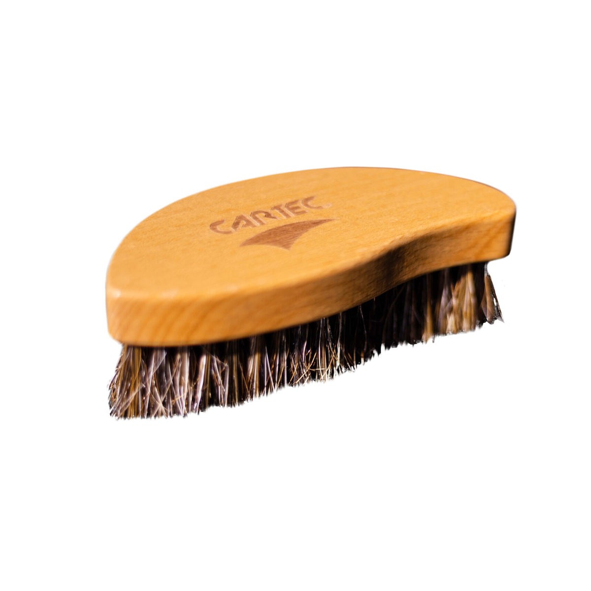 CARTEC Interior Brush con manico in legno e setole naturali, progettata per la pulizia dei dettagli degli interni dell'auto