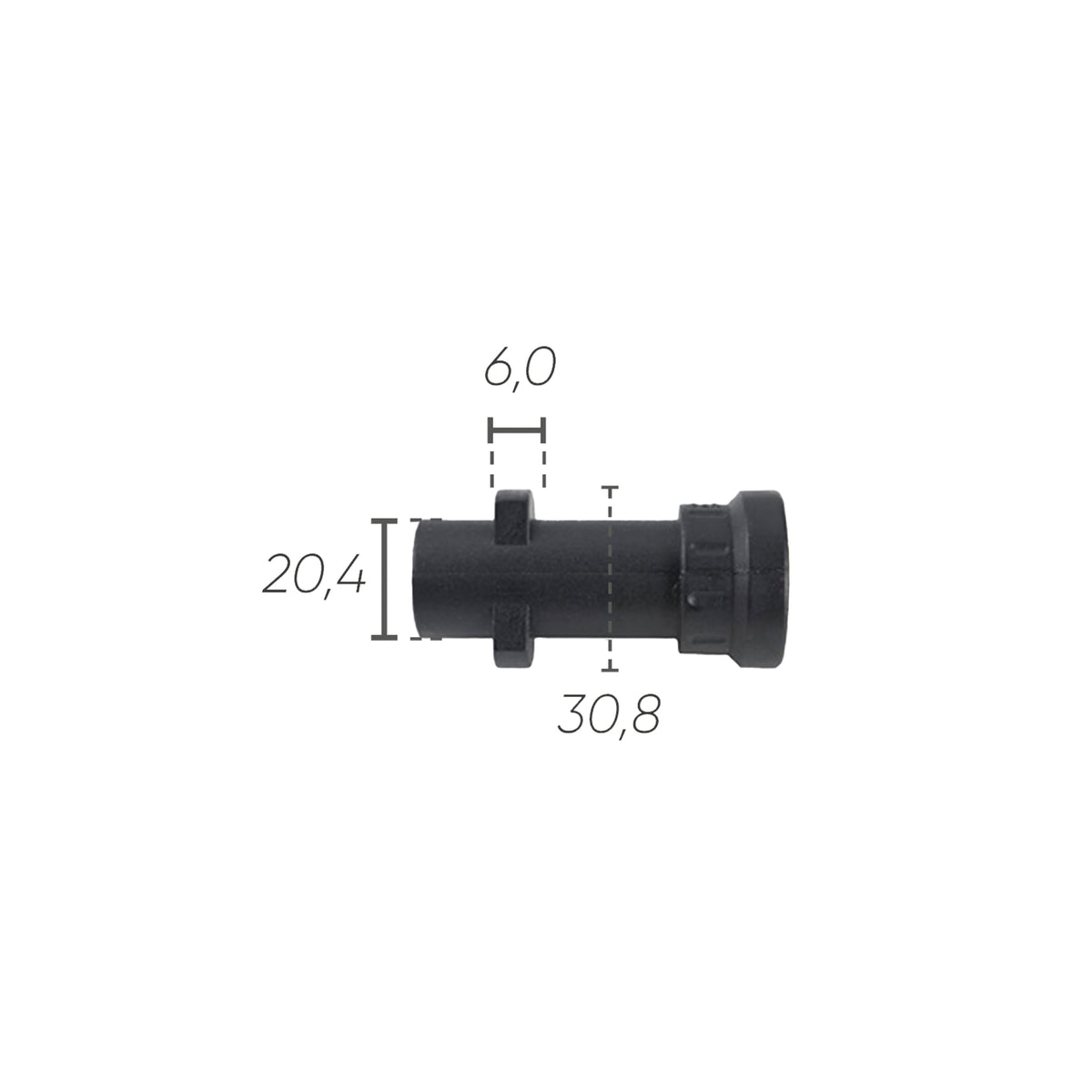 Adattatore lancia schiuma IDROBASE tipo Karcher femmina, perfetto per connessioni rapide e sicure nelle attrezzature professionali.