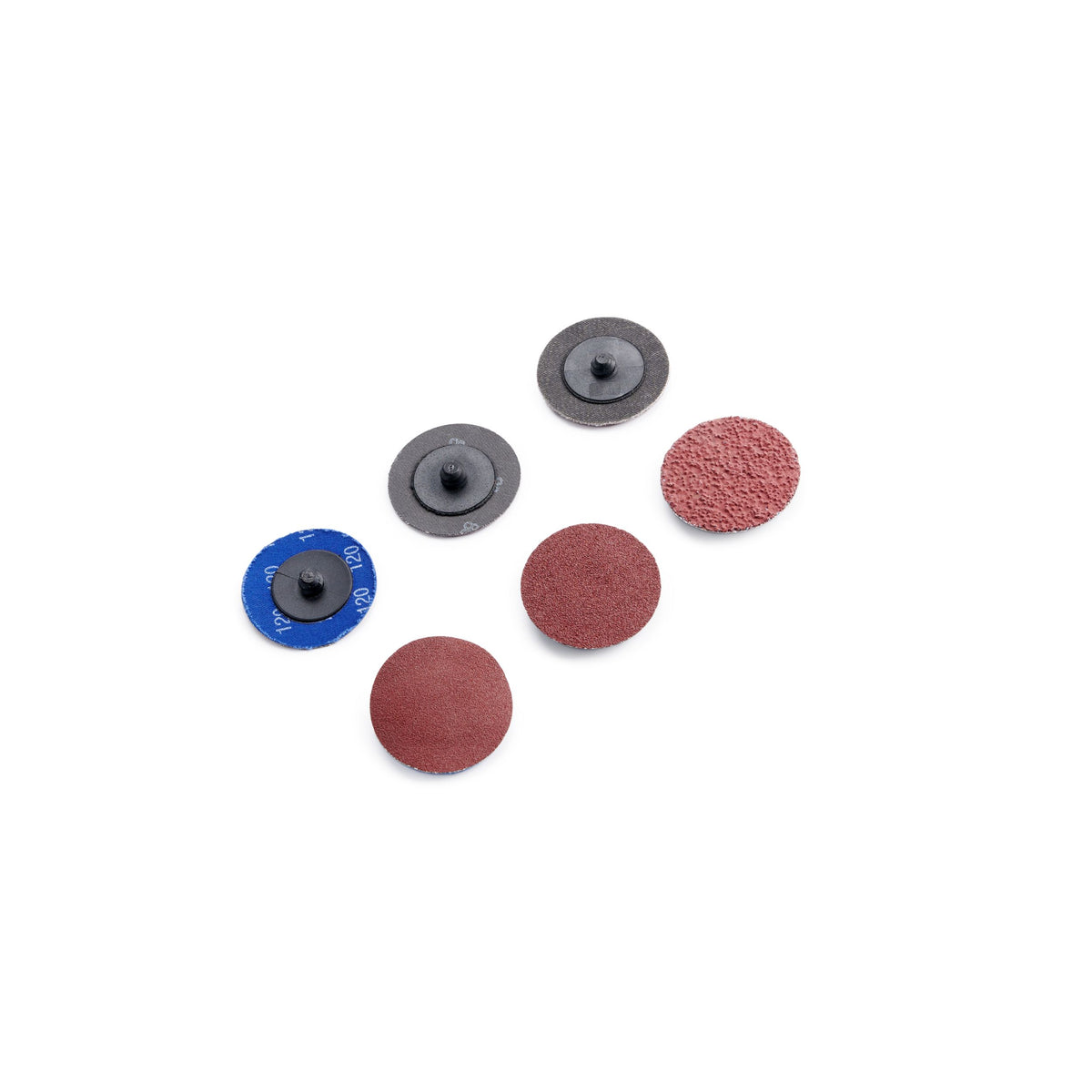 Set di dischetti abrasivi ShineMate Ø48 mm con supporto in velcro, disponibili in diverse grane per levigatura e finitura di precisione