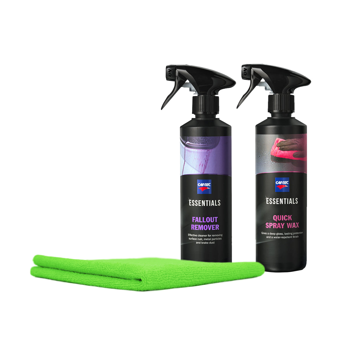 Kit Decontaminazione e Protezione CARTEC Essentials, set completo per pulizia e protezione del veicolo.