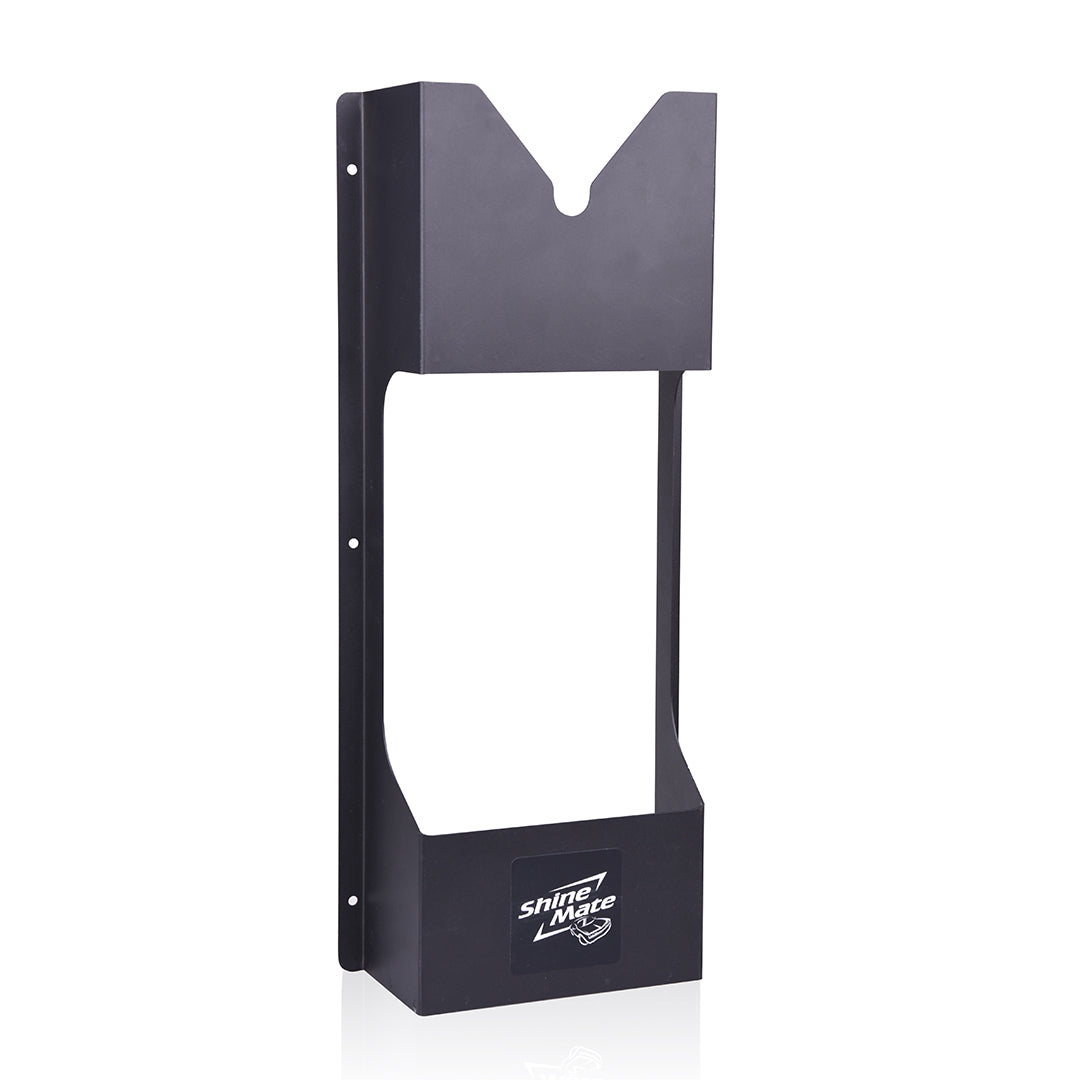 Supporto da parete in metallo per lucidatrice, ideale per ottimizzare lo spazio di lavoro.