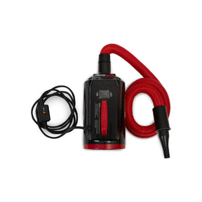 Brühl Dryer MD1400 con tubo estensibile rosso e tre ugelli, per asciugatura efficace di auto, moto e camion