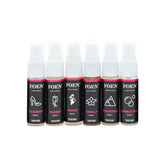 Sei flaconi del FOEN Tester Kit con fragranze dolci, tra cui Glamour, Flower, Savor, Vanilla, Adventure, e Bubble Gum, ideali per chi cerca profumi delicati e avvolgenti.